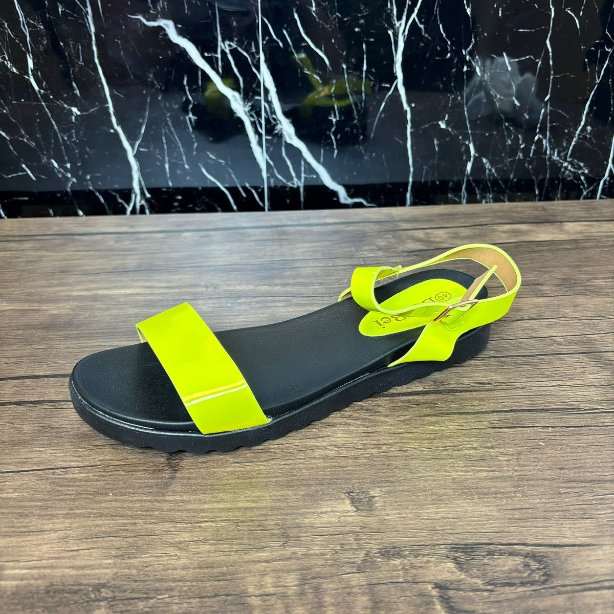 Sandale Negru-Verde-Neon