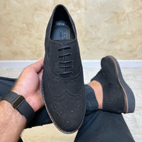 Mocasini barbati, Negru Nubuc, usori si confortabil,  Piele Naturala cod 348